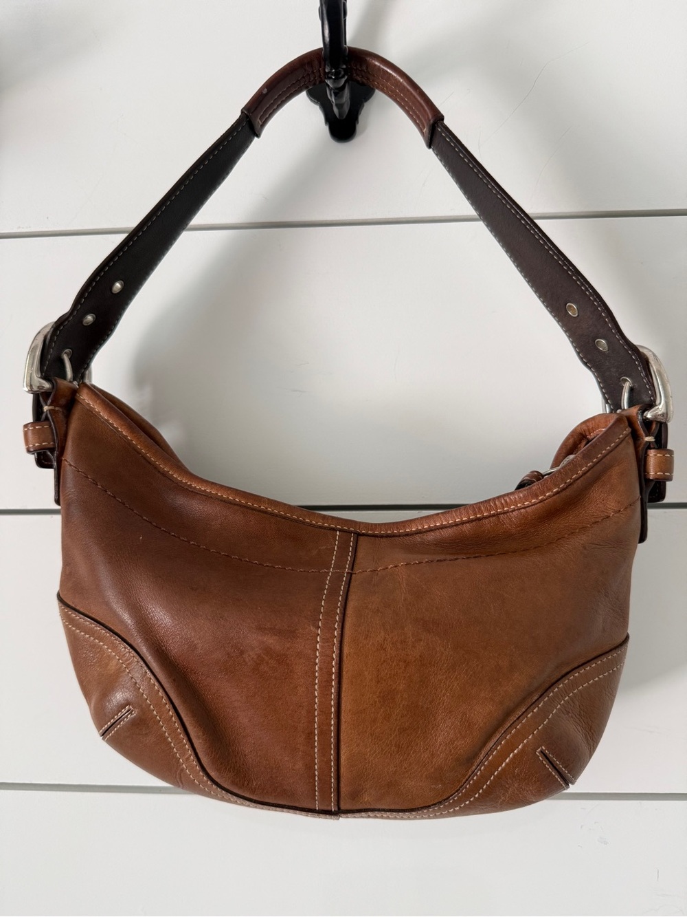 Coach Brown Leather Hobo with Dark Brown Strap - Picture 4 of 8